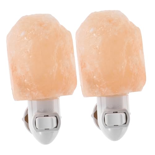 WOONEKY 2 Stück Wandleuchte Stecker Dekorative Nachtlichter mit Ersatzlampen Kristallsalz Schlafzimmer Nachttischlampe für Flurbeleuchtung Innenbereich von WOONEKY