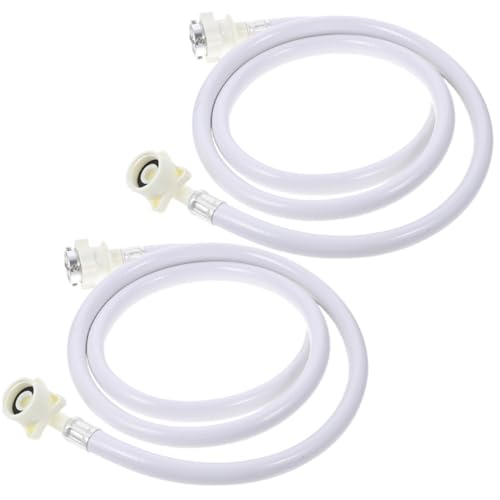 WOONEKY 2 Stück Waschmaschinen Zulaufschläuche Edelstahl PVC Flexibel Hochdruckbeständig Anschlussverlängerung für Automatische Waschmaschinen Einfache Installation und Dichtheit von WOONEKY
