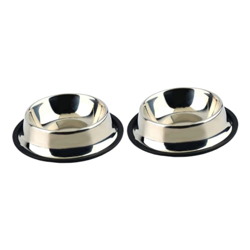 WOONEKY 2 Stück rutschfeste Futternäpfe aus Basis Stabile Fress und Trinknäpfe für Hunde und Katzen Kratzfest Leicht zu Reinigen Sicher für Haustiere Zuhause und Shop von WOONEKY