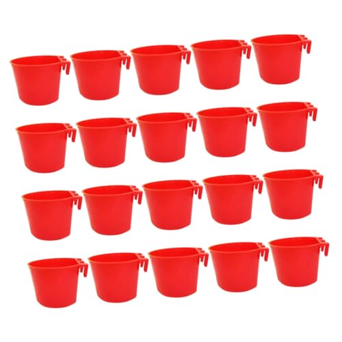 WOONEKY 20 Stück Teiliges Vogelkäfig Futtersystem Leichte Futter und Wasserschalen Aufhängen im Käfig Geeignet für Vögel Papageien Tauben Einfache Vielseitig Einsetzbar von WOONEKY