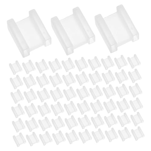 WOONEKY 200 Stück Netzstecker Schutzhüllen Netzsteckerschutz Stiftsteckerschutz Bürosteckerschutz Steckerschutz Steckdosenstiftschutz Steckdosenabdeckung Transparenter Kunststoff von WOONEKY