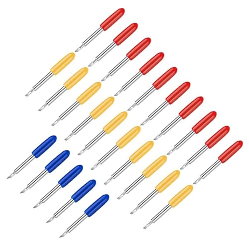 WOONEKY 25 Stück Teiliges Cutter Klingen aus Wolframstahl für Computer Plotter Zubehör Langlebige Präzise Schneidklingen Kompatibel mit Verschiedenen Schneidemaschinen von WOONEKY