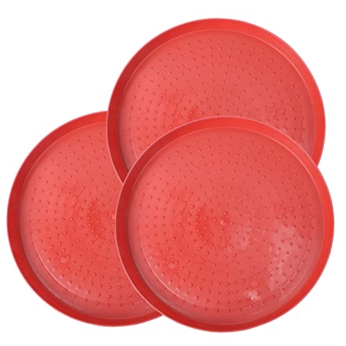 WOONEKY 3 Stück Teiliges Hühnerfutterplatten aus Langlebigem Kunststoff Glatte Oberfläche Wiederverwendbar Geeignet für Hühner Wachteln Gänse und Geflügel Praktische Futterbehälter für von WOONEKY