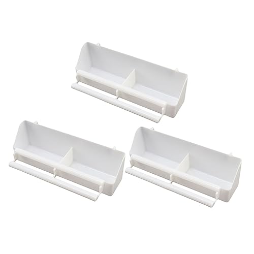 WOONEKY 3 Stück Vogelfutterspender Für Käfige Hängender Futternapf Aus Robustem Kunststoff Wasserspender Für Papageien Nymphensittiche Tauben Praktische Vogelkäfig Futterstation von WOONEKY