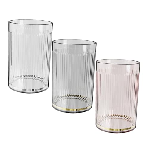 WOONEKY 3stücke Zahnbu Rstenbecher Wiederverwendbar Aus Pet-Material Mundwasser Tasse Fu Badezimmer Trinkbecher Leicht Tragbar Fu Reisen Oder Camping Als Zahnputzbecher Und Badezimmerbeche von WOONEKY