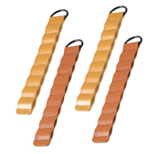 WOONEKY 4 Stück Camping Zelt Peg Organizer Tasche Teilig Tragbare Aufbewahrung für Zeltnägel und Robust für Outdoor Aktivitäten Gelb Braun Karamell von WOONEKY
