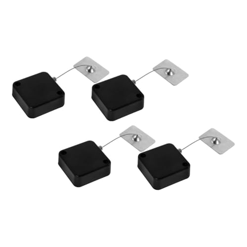 WOONEKY 4 Stück Einziehbares Anti-diebstahl Kabelschloss Stahlseil Automatische Kabelbox Sicherheitszug für Gaming Controller Tv Fernbedienungen Merchandise Sicherung von WOONEKY