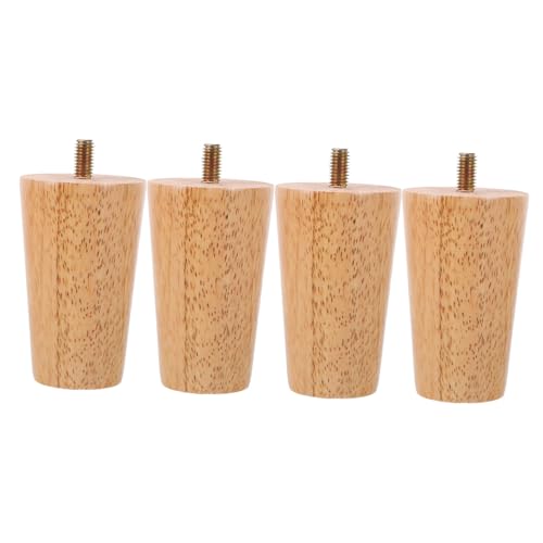 WOONEKY 4 Stück Moderne Holz Möbelbeine für Sofa Stühle und Couchtische Verstellbare Möbelfüße mit Schrauben Elegantes Design für Zeitgemäße Einrichtung von WOONEKY