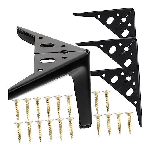 WOONEKY 4 Stück Möbelbeine Verstellbare Metallfüße für Sofa Tisch und Schrank Dreieckige Möbelstützbeine Mattem Schwarz Stabil und Langlebig für DIY Projekte und Möbelrenovierungen von WOONEKY