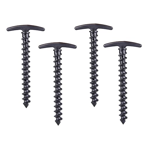 WOONEKY 4 Stück Nylon Zelt Heringe Hochwertige Robuste Erdanker für Outdoor Camping für Zelte Pavillons und Schwarz von WOONEKY