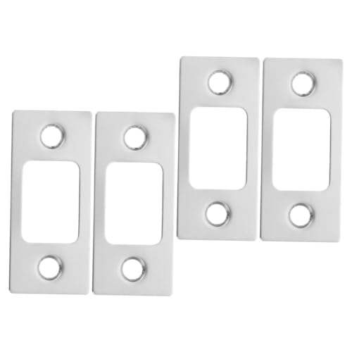 WOONEKY 4 Stück Stainless Steel Door Strike Plates Robuste Rostfreie Türabdeckungen für Innentüren Einfache Installation Passend für Wohn und Geschäftsräume von WOONEKY