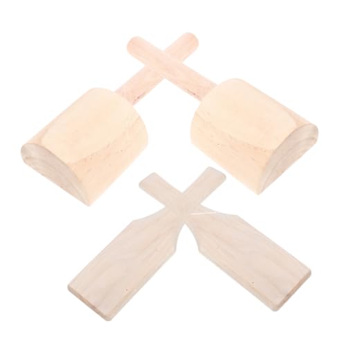 WOONEKY 4 Stück Teiliges Holz Clay Paddle Langlebige Töpferwerkzeuge mit Glatten Kanten Vielseitig für Tonmodellierung und Skulptur Geeignet für Anfänger und Profis Sicheres und Robustes von WOONEKY