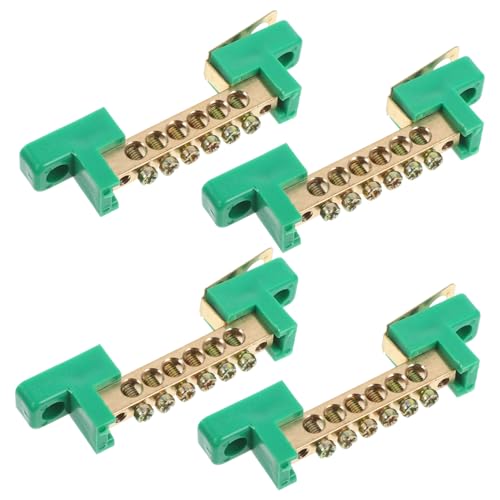 WOONEKY 4 Stück Teiliges Kupfer Erdungsverteiler Positionen Schraubklemmen Langlebige Stromverteilung für Haus Industrieanlagen Temperaturbeständig Kompakt Einsetzbar von WOONEKY