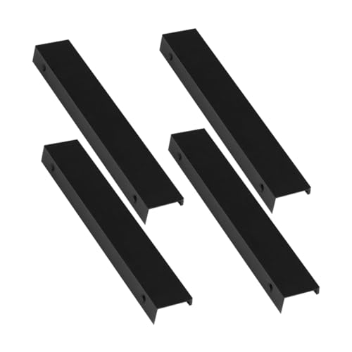 WOONEKY 4 Stück Teiliges Moderne Schwarze Versteckte Schrankgriffe mit Gesamtlänge Verlängerte Küchenschrank und Schubladengriffe für Nahtloses Minimalistisches Möbel Design von WOONEKY