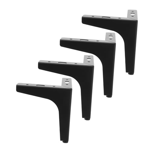 WOONEKY 4 Stück Teiliges Möbelbein aus Dreieckige Stützfüße für Sofa Bett Schrank Couchtisch Tv Möbel Einfache Montage Stabile Möbelbeine Schwarz von WOONEKY