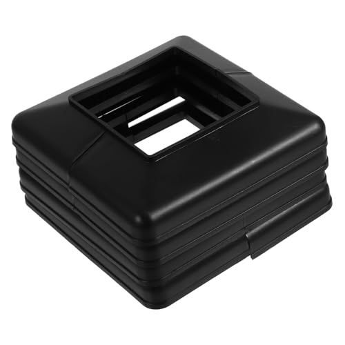 WOONEKY 4 Stück Teiliges PVC Post Base Cover Split Design für Einfache Installation Langlebig und Witterungsbeständig Quadratische Abdeckungen für Veranda Treppen und Balkon Geländer von WOONEKY