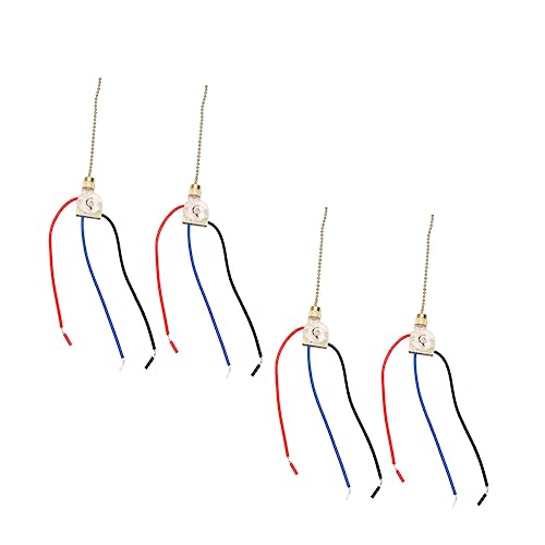 WOONEKY 4 Stück Teiliges Pull Chain Ersatzschalter für Deckenventilator Einstellbare Steuerung für Deckenlampen Langlebig und Installieren für Wand und Schranklichter von WOONEKY