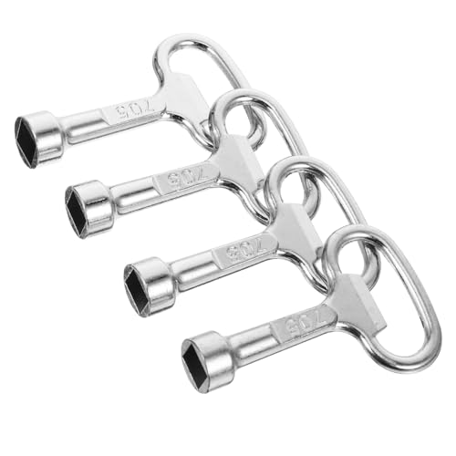 WOONEKY 4 Stück Teiliges Wasserhahn Schlüssel für Sanitärinstallation Robuste Quadratische Wrench für Wasserzähler Ventile und Notfälle Einfach zu Handhaben von WOONEKY
