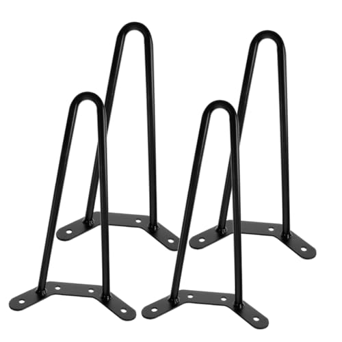 WOONEKY 4 Stück Tischbeine Metallfüße Haarnadel Tischbeine DIY Möbelbeine für Esstisch Couchtisch Nachttisch Höhenverstellbar Stabil Langlebig Höhe von WOONEKY