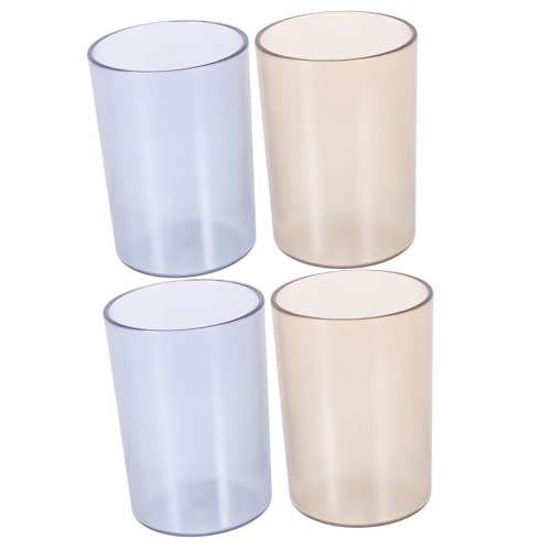 WOONEKY 4Stücke Badezimmerbecher aus Langlebigem Wiederverwendbarem Zahnbürstenhalter und Trinkbecher für Mundwasser Sturzsicher und Leicht zu Reinigen für Reisen von WOONEKY