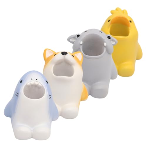 WOONEKY 4Stücke Tierischer Zahnbürstenhalter Set Teiliges Harzset mit Niedlichen Tiermotiven für Vielseitig als Stifthalter oder Zahnbürstenablage für Schreibtisch WOONEKY 4Stücke Tierischer Zahnbürstenhalter Set Teiliges Harzset mit Niedlichen Tiermotiven für Vielseitig als Stifthalter oder Zahnbürstenablage für Schreibtisch von WOONEKY