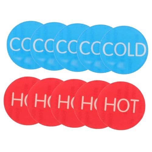 WOONEKY 5 Paare Selbstklebende Heiß Kalt Wasserzeichen Acryl Aufkleber für Wasserhähne Badezimmer Hotels Restaurants Klare Markierung WOONEKY 5 Paare Selbstklebende Heiß Kalt Wasserzeichen Acryl Aufkleber für Wasserhähne Badezimmer Hotels Restaurants Klare Markierung von WOONEKY