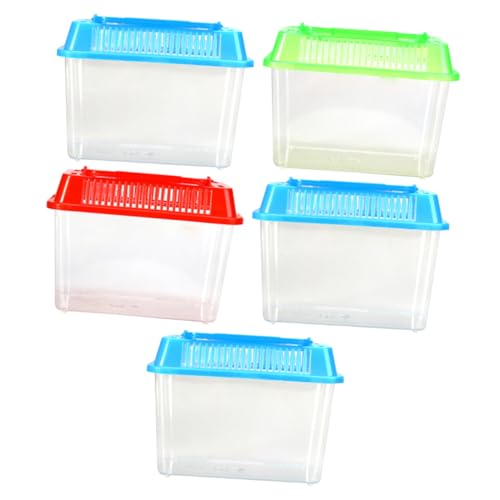 WOONEKY 5 Stück Teiliges Tragbares Reptilien Aquarium Transparent Kunststoff Box für Schildkröten und Kleine Haustiere Handlich Leicht zu Reinigen Gemischte Farben WOONEKY 5 Stück Teiliges Tragbares Reptilien Aquarium Transparent Kunststoff Box für Schildkröten und Kleine Haustiere Handlich Leicht zu Reinigen Gemischte Farben von WOONEKY