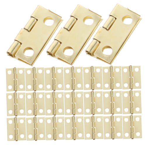 WOONEKY 50 Stück Teiliges Mini Metallscharnierset mit Schrauben für Schmuckkästen und Bastelprojekte Kleine Präzise Scharniere für Miniaturmöbel Tragbarem Aufbewahrungskasten von WOONEKY