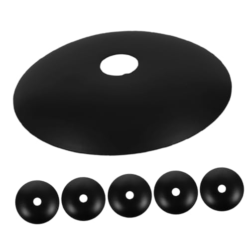 WOONEKY 6 Stück Deckenleuchten Baldachin Platte für Deckenleuchte Runde Abdeckung Vintage Lampenhalterung Einfache Installation Geeignet für Wandleuchten und Pendelleuchten Schwarz von WOONEKY