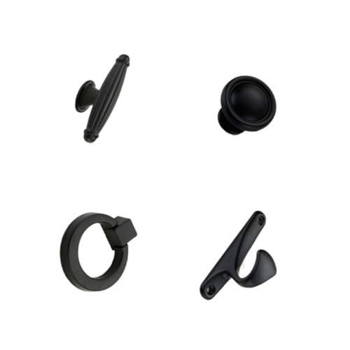 WOONEKY 6 Stück Moderne Schwarze Möbelgriffe aus Aluminiumlegierung Praktische Rutschfeste Schubladengriffe für Schränke Kleiderschränke und Kommoden Stilvolle Küchengriffe für Flur und von WOONEKY