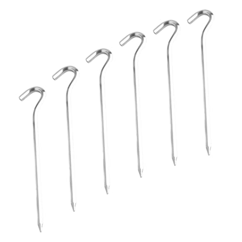 WOONEKY 6 Stück Teiliges Camping Zelt Heringe aus Aluminiumlegierung Robuste Outdoor Zeltnägel für Festen Halt bei Wind Leichte und Tragbare Bodenanker für Camping Markisen und Pavillons von WOONEKY