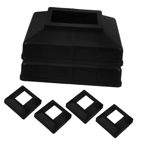 WOONEKY 6 Stück Teiliges Schwarze Vinyl Zaunpfosten Basisabdeckungen mit Geteiltem Design Dekorative Pfostenverkleidung für Geländer und Treppen Einfache Installation ohne Demontage WOONEKY 6 Stück Teiliges Schwarze Vinyl Zaunpfosten Basisabdeckungen mit Geteiltem Design Dekorative Pfostenverkleidung für Geländer und Treppen Einfache Installation ohne Demontage von WOONEKY