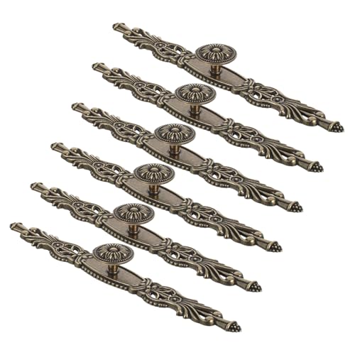 WOONEKY 6 Stück Teiliges Vintage Schubladengriffe aus Zinklegierung Rustikale Lange Griffe für Küchen Kleiderschränke Komfortabler Zuggriff mit Antikbronze Finish Passend für Möbel und von WOONEKY