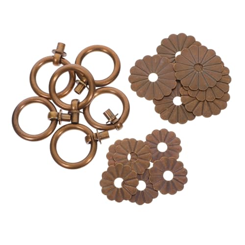 WOONEKY 6 Stück Vintage Messing Möbelgriffe Ringform Schrankknöpfe mit Schrauben für Kommode Küche Kleiderschrank Retro Stil Elegante Antike Beschläge von WOONEKY