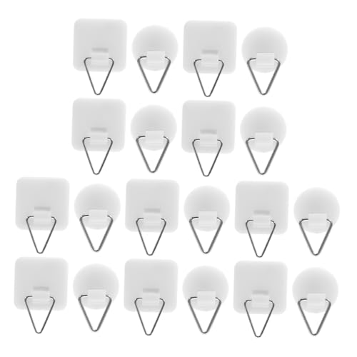 WOONEKY 60 Stück Selbstklebende Haken Removable Hooks für Wände Bohrung Nötig zum Aufhängen von Kleidung Handtüchern und Kleinen Gegenständen Starke Haftung und Zuverlässiger Halt Weiß von WOONEKY