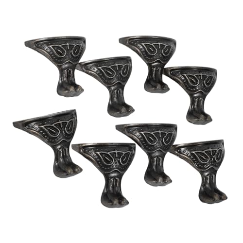 WOONEKY 8 Stück Teiliges Retro Metallmöbelfüße aus Zinklegierung mit Dekorativen Eckschutz für Kleine Möbel Schmuckkästen Geschenkboxen und Bastelprojekte von WOONEKY