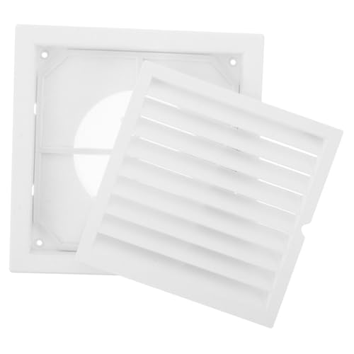 WOONEKY Abs Lüftungsgitter mit Lamellen Verstellbar Quadratisch Wetterbeständig Ventilationsabdeckung für Balkon Küche Bad mit Staubfilter und Einfache Reinigung von WOONEKY