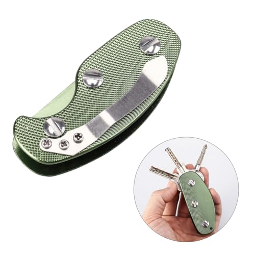 WOONEKY Aluminiumlegierung Schlüsselhalter Grün Rutschfest Leicht Outdoor Pocket Tool für Schlüssel Alltag Organizer Clip Robust Langlebig von WOONEKY