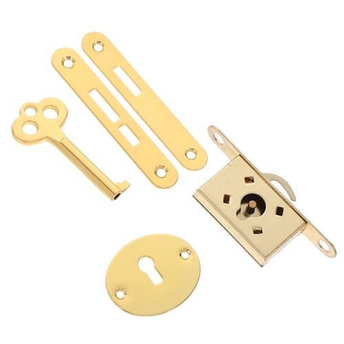 WOONEKY Antike Verdeckte Schrankverschluss aus Zinklegierung und Eisen Universeller Schmuckkasten und Holzkistenverschluss Langlebiges Möbelschloss für Schränke mit Elegantem Design von WOONEKY