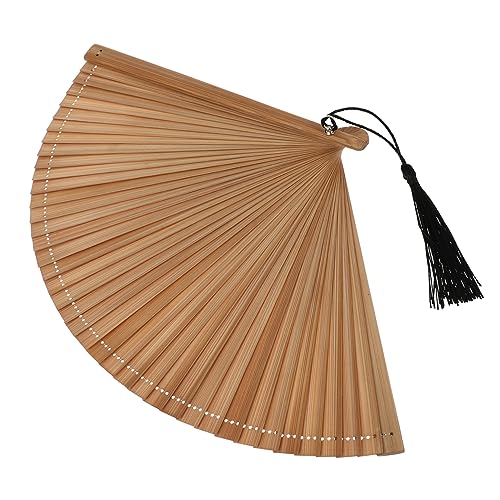 WOONEKY Bambus Handfächer mit Quaste Retro Faltventilator für Tanz Bühne Dekoration und Inklusive Tasche Natürlicher Bambus Robust und Elegant Zufällige Farbe WOONEKY Bambus Handfächer mit Quaste Retro Faltventilator für Tanz Bühne Dekoration und Inklusive Tasche Natürlicher Bambus Robust und Elegant Zufällige Farbe von WOONEKY