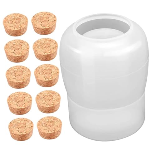 WOONEKY DIY Silikonform für Epoxidharz Flasche mit Form und Korkstopfen Flexible Geruchslose Resin Gießform für Schmuck Süßigkeiten Aufbewahrung und Heimdekorationen von WOONEKY