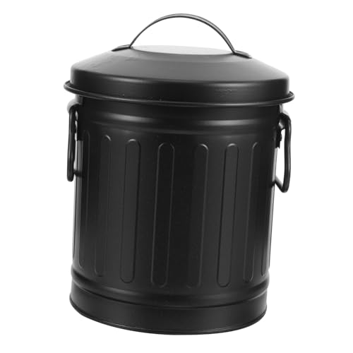 WOONEKY Dekorativer Kleiner Desktop Mülleimer mit Deckel Vielseitiger Stiftehalter und Aufbewahrungseimer für Büro Schlafzimmer Küche und Bad Stilvoller Tragbarer Papierkorb von WOONEKY