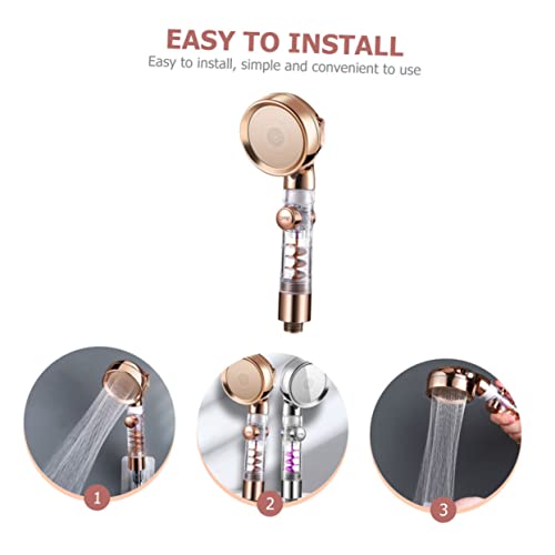 WOONEKY Duschkopf Hochdruck Stufigem Turbo Wasser Energiesparend Handbrause für Badezimmer aus Langlebigem Kunststoff und Stahl Verstellbar für Komfortables Duschen zu Hause von WOONEKY