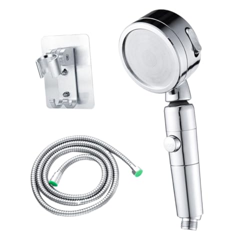 WOONEKY Duschkopf mit Strahlarten Hochdruck Handbrause Wassersparend Drehbar für Badezimmer Hotel Haushalt mit Schlauch und Aluminiumhalterung ohne Bohren Silber WOONEKY Duschkopf mit Strahlarten Hochdruck Handbrause Wassersparend Drehbar für Badezimmer Hotel Haushalt mit Schlauch und Aluminiumhalterung ohne Bohren Silber von WOONEKY
