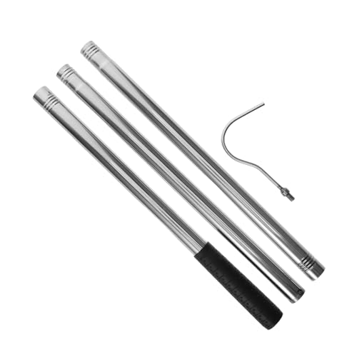 WOONEKY Edelstahl Loftleiter Haken mit Splicing Ausziehstange Verstellbarer Treppenhaken für Dachraum Offener Schwerlast Halter für Enge Räume und Effiziente Lagerung von WOONEKY