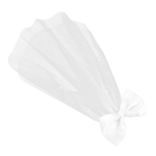 WOONEKY Eleganter Haustier Brautschleier mit Schleifen Leichter Gazestoff Komfortabel und Modisch Geeignet für Hunde und Katzen bei Hochzeiten Feiern und Besonderen Anlässen von WOONEKY