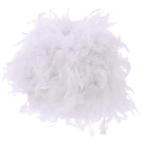 WOONEKY Eleganter Weißer Feder lampenschirm Innendurchmesser Vielseitiger Deckenleuchten abdeckung für Pendel Tisch Stehlampen Stilvolles Wohnraum accessoire von WOONEKY