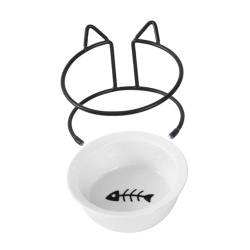 WOONEKY Erhöhter Keramik Katzennapf mit Nackenschutz und Spülmaschinenfest rutschfeste Futter und Wasserschale für Katzen Niedliches Design für Stressfreies Füttern und Einfache WOONEKY Erhöhter Keramik Katzennapf mit Nackenschutz und Spülmaschinenfest rutschfeste Futter und Wasserschale für Katzen Niedliches Design für Stressfreies Füttern und Einfache von WOONEKY