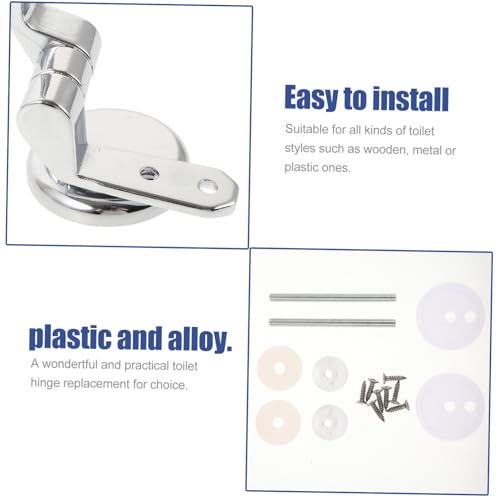WOONEKY Ersatz Toilettensitz Scharnierset aus Edelstahl und Kunststoff Einfache Montage Langlebige Wc Sitz Befestigung Kompatibel mit Holz Metall und Kunststofftoiletten Silberfarben WOONEKY Ersatz Toilettensitz Scharnierset aus Edelstahl und Kunststoff Einfache Montage Langlebige Wc Sitz Befestigung Kompatibel mit Holz Metall und Kunststofftoiletten Silberfarben von WOONEKY