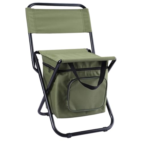 WOONEKY Faltbarer Kühlstuhl mit Isoliertasche Leichter Outdoor Campingstuhl mit Rückenlehne Multifunktionaler Angelstuhl und Klappstuhl für Angeln Wandern und Erholung von WOONEKY